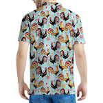 Rooster And Snowflake Pattern Print Men's Polo Shirt