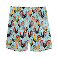 Rooster And Snowflake Pattern Print Men's Athletic Shorts