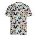 Rooster And Snowflake Pattern Print Men's Athletic T-Shirt