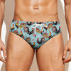 Rooster And Snowflake Pattern Print Men's Swim Briefs