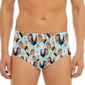 Rooster And Snowflake Pattern Print Men's Triangle Swim Briefs
