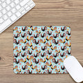 Rooster And Snowflake Pattern Print Mouse Pad