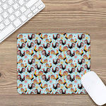 Rooster And Snowflake Pattern Print Mouse Pad