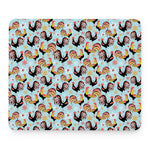 Rooster And Snowflake Pattern Print Mouse Pad