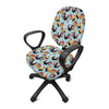 Rooster And Snowflake Pattern Print Office Chair Cover