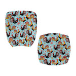 Rooster And Snowflake Pattern Print Office Chair Cover