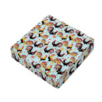 Rooster And Snowflake Pattern Print Outdoor Seat Cushion Cover