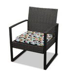 Rooster And Snowflake Pattern Print Outdoor Seat Cushion Cover