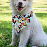 Rooster And Snowflake Pattern Print Over The Collar Dog Bandana
