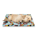 Rooster And Snowflake Pattern Print Pet Cooling Mat Cover