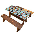 Rooster And Snowflake Pattern Print Picnic Table Cover