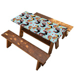 Rooster And Snowflake Pattern Print Picnic Table Cover