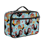 Rooster And Snowflake Pattern Print Portable Lunch Bag