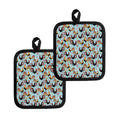 Rooster And Snowflake Pattern Print Pot Holders