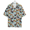 Rooster And Snowflake Pattern Print Rayon Hawaiian Shirt