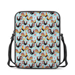 Rooster And Snowflake Pattern Print Rectangular Crossbody Bag