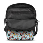 Rooster And Snowflake Pattern Print Rectangular Crossbody Bag