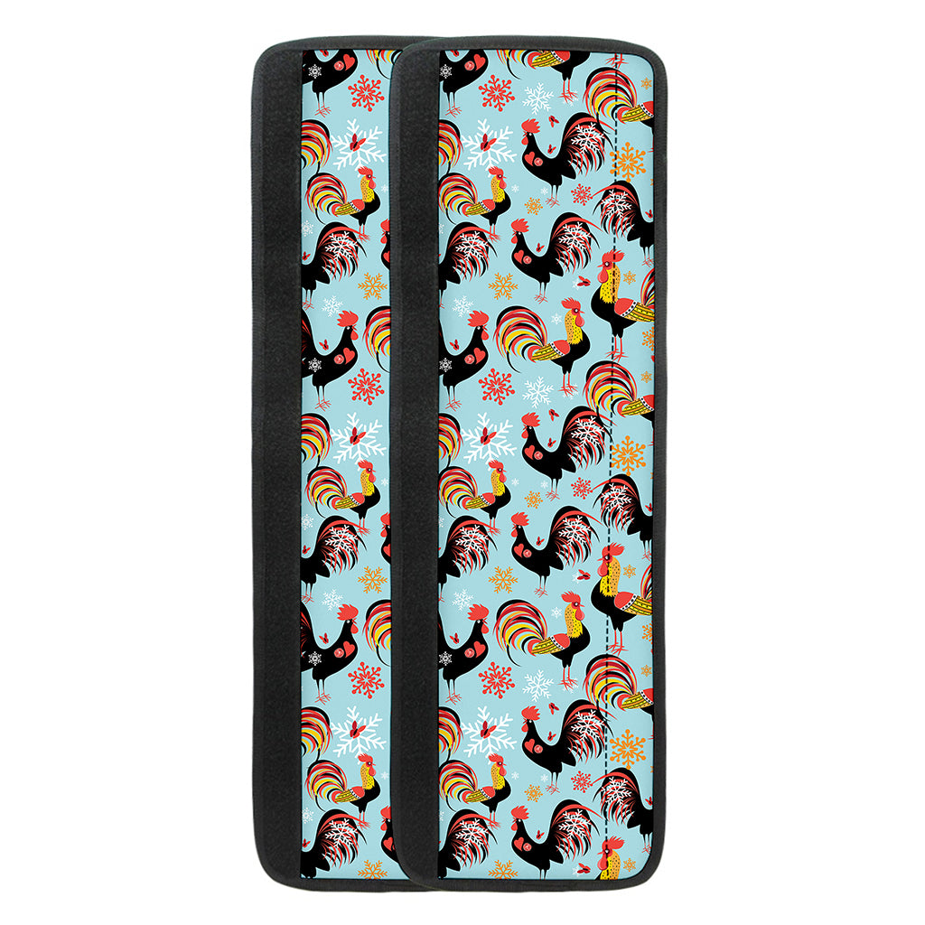 Rooster And Snowflake Pattern Print Refrigerator Handle Covers