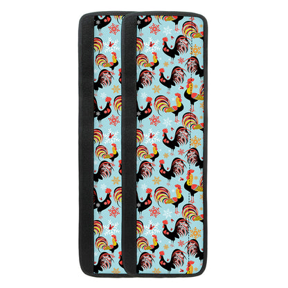 Rooster And Snowflake Pattern Print Refrigerator Handle Covers