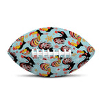 Rooster And Snowflake Pattern Print Rugby Ball