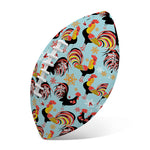 Rooster And Snowflake Pattern Print Rugby Ball