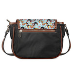 Rooster And Snowflake Pattern Print Saddle Bag