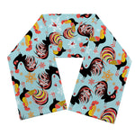 Rooster And Snowflake Pattern Print Scarf