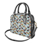 Rooster And Snowflake Pattern Print Shoulder Handbag