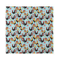 Rooster And Snowflake Pattern Print Silk Bandana