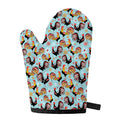 Rooster And Snowflake Pattern Print Single Oven Mitt