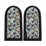 Rooster And Snowflake Pattern Print Skillet Handle Cover