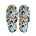 Rooster And Snowflake Pattern Print Slippers