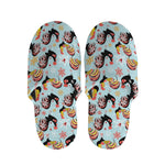 Rooster And Snowflake Pattern Print Slippers