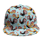 Rooster And Snowflake Pattern Print Snapback Cap