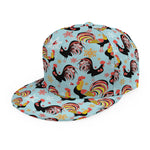 Rooster And Snowflake Pattern Print Snapback Cap