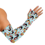Rooster And Snowflake Pattern Print Sun Protection Arm Sleeves