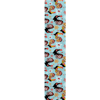 Rooster And Snowflake Pattern Print Table Runner