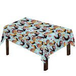 Rooster And Snowflake Pattern Print Tablecloth