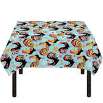 Rooster And Snowflake Pattern Print Tablecloth