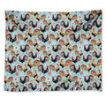 Rooster And Snowflake Pattern Print Tapestry