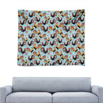 Rooster And Snowflake Pattern Print Tapestry