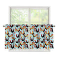 Rooster And Snowflake Pattern Print Tier Curtains
