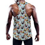 Rooster And Snowflake Pattern Print Training Tank Top