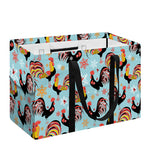 Rooster And Snowflake Pattern Print Utility Tote Bag
