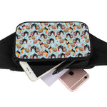 Rooster And Snowflake Pattern Print Waist Bag