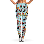 Rooster And Snowflake Pattern Print Women's Leggings
