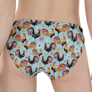 Rooster And Snowflake Pattern Print Women's Panties