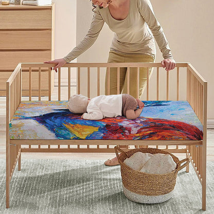 Rooster Painting Print Baby Crib Sheet