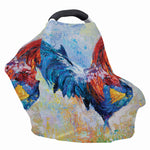 Rooster Painting Print Baby Seat Cover