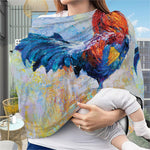 Rooster Painting Print Baby Seat Cover